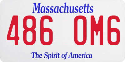 MA license plate 486OM6