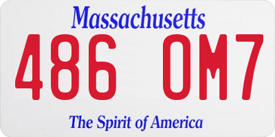 MA license plate 486OM7