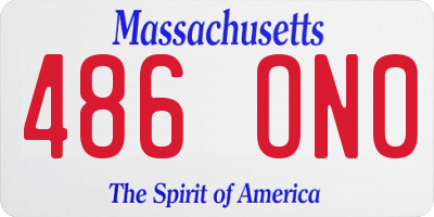 MA license plate 486ON0