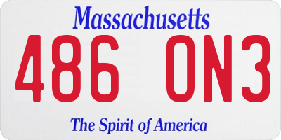 MA license plate 486ON3