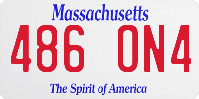 MA license plate 486ON4