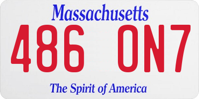 MA license plate 486ON7
