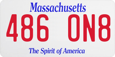 MA license plate 486ON8