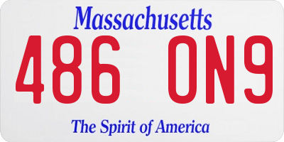 MA license plate 486ON9
