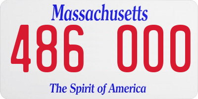 MA license plate 486OO0