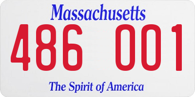 MA license plate 486OO1