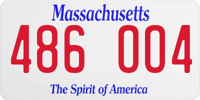 MA license plate 486OO4