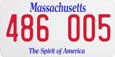 MA license plate 486OO5