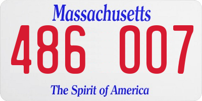 MA license plate 486OO7