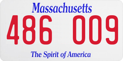 MA license plate 486OO9