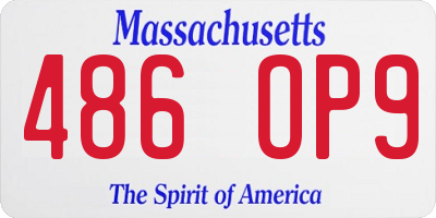 MA license plate 486OP9