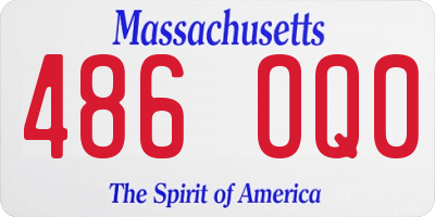 MA license plate 486OQ0