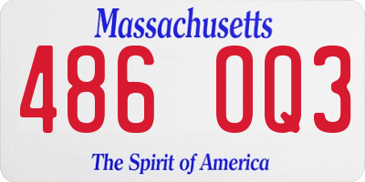 MA license plate 486OQ3