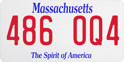 MA license plate 486OQ4