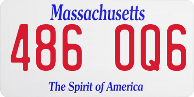 MA license plate 486OQ6