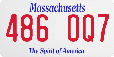 MA license plate 486OQ7