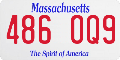 MA license plate 486OQ9