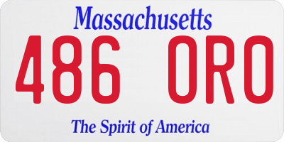 MA license plate 486OR0