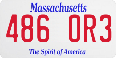 MA license plate 486OR3