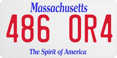 MA license plate 486OR4