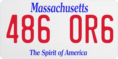 MA license plate 486OR6