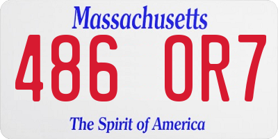 MA license plate 486OR7