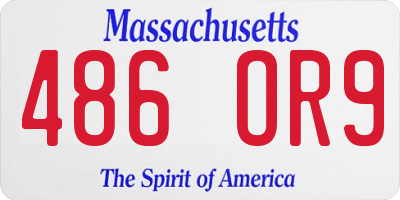 MA license plate 486OR9