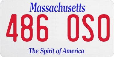 MA license plate 486OS0