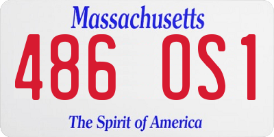 MA license plate 486OS1