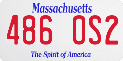 MA license plate 486OS2
