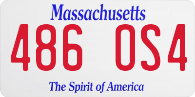MA license plate 486OS4