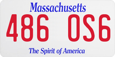 MA license plate 486OS6