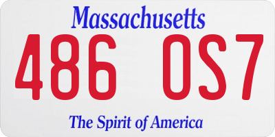 MA license plate 486OS7