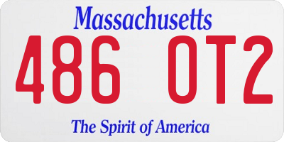 MA license plate 486OT2