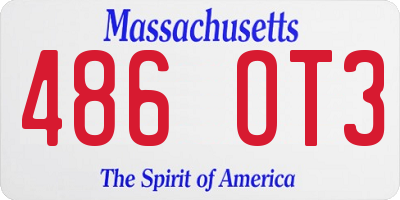 MA license plate 486OT3