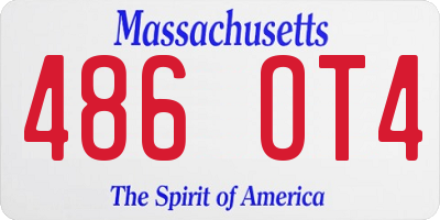 MA license plate 486OT4
