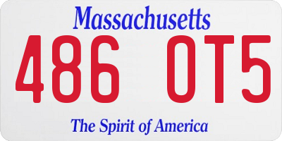 MA license plate 486OT5