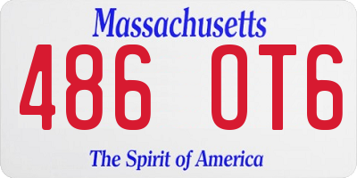MA license plate 486OT6