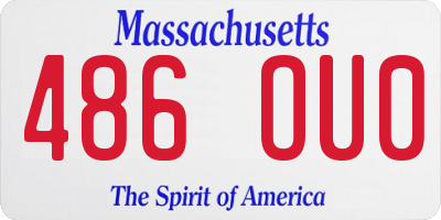 MA license plate 486OU0