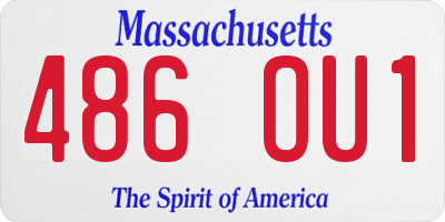 MA license plate 486OU1