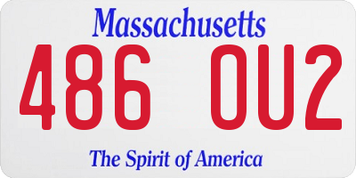 MA license plate 486OU2