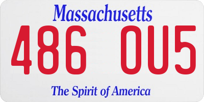 MA license plate 486OU5
