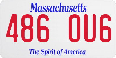 MA license plate 486OU6