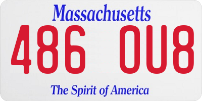 MA license plate 486OU8