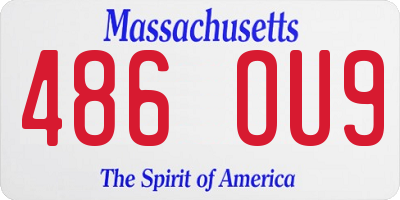 MA license plate 486OU9