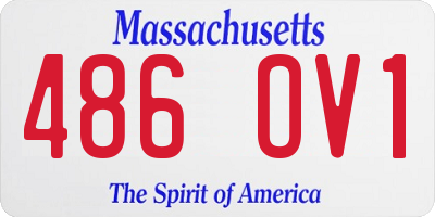 MA license plate 486OV1