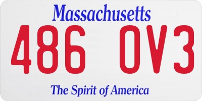 MA license plate 486OV3