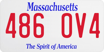 MA license plate 486OV4