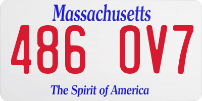 MA license plate 486OV7