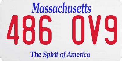 MA license plate 486OV9